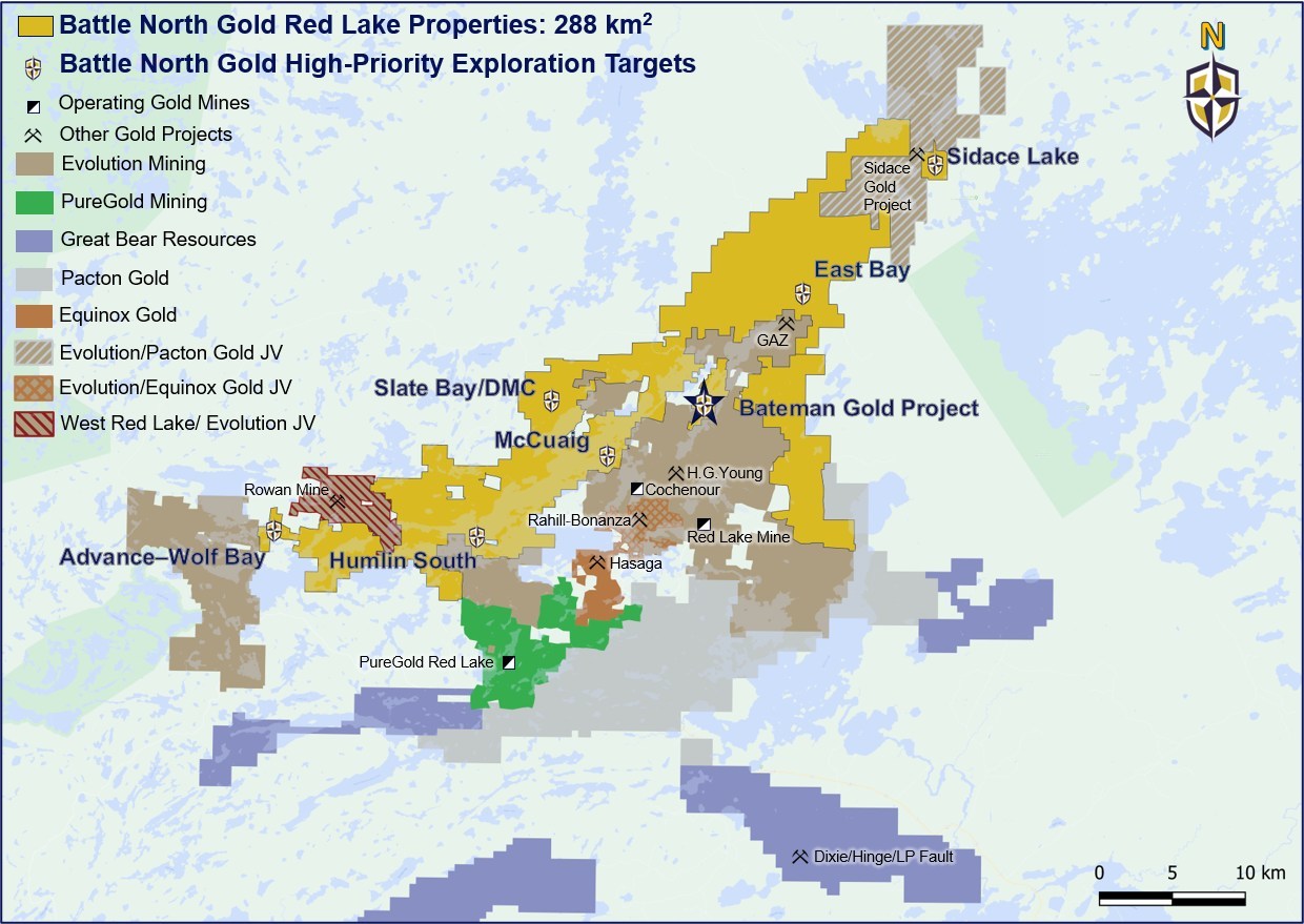 Diagram 1 Red Lake Claims map (CNW Group/Battle North Gold Corporation)